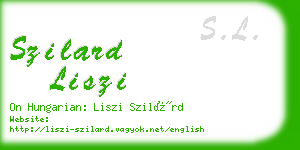 szilard liszi business card